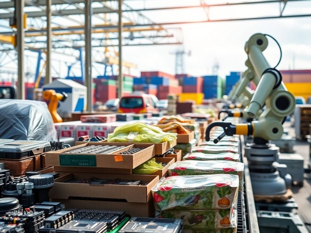 Produse românești din industrii cheie, pregătite pentru export.